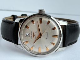 Longines Conquest Heritage wristwatch with iconic enamel medallion on back